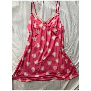 heart pink slip dress